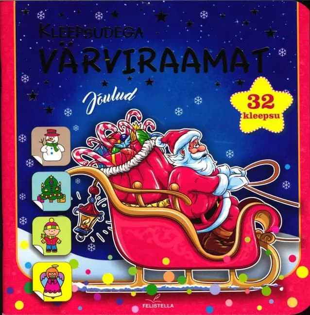 Kleepsudega värviraamat. Jõulud